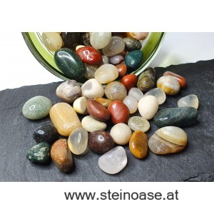 Bunte NATUR Mischung Trommelsteine 'KLEIN' 100g